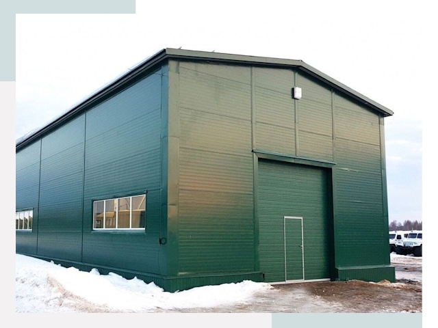 Двускатные ангары в Кандалакше